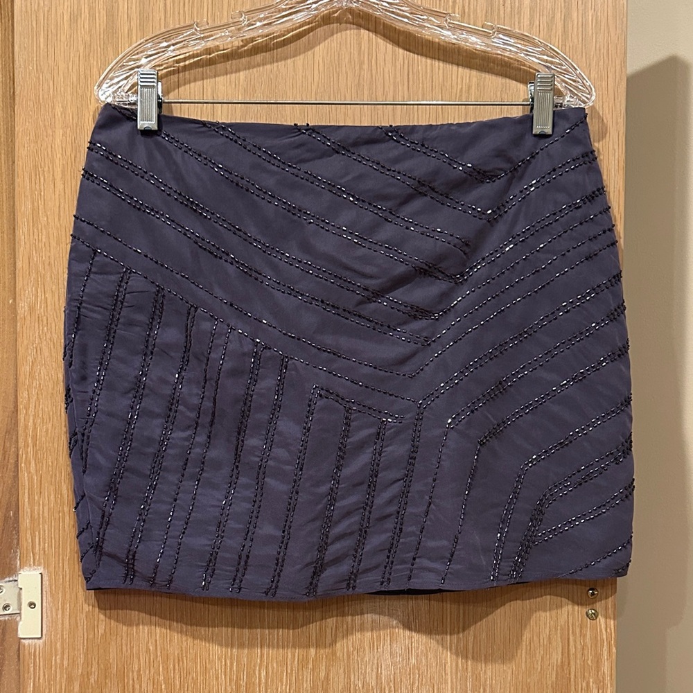 Banana Republic Charcoal Mini Skirt with Geometric Texture